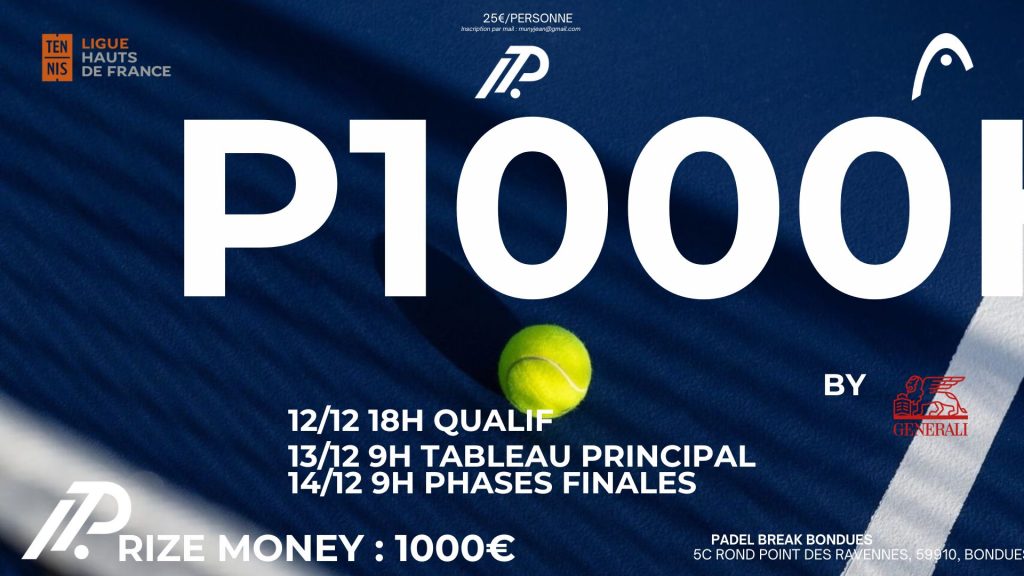 P1000 PadelBreak Bondues : le tournoi, le plateau et les résultats