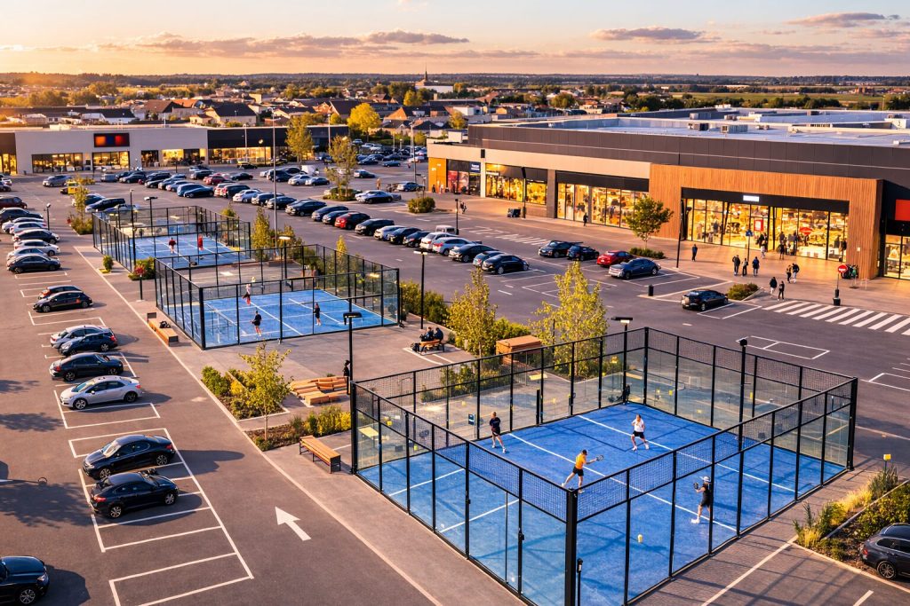 Padel4People à Claye-Souilly : une piste de padel sur un parking
